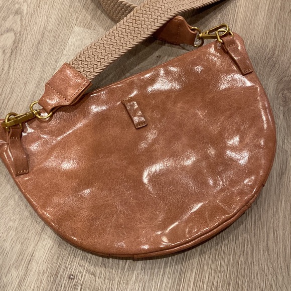 Anthropologie Blush Ada Faux Leather Woven Crossbody Bag - Picture 2 of 7